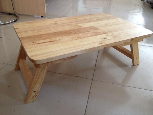 Bàn trà gỗ cao su chân thang 70 x 50cm