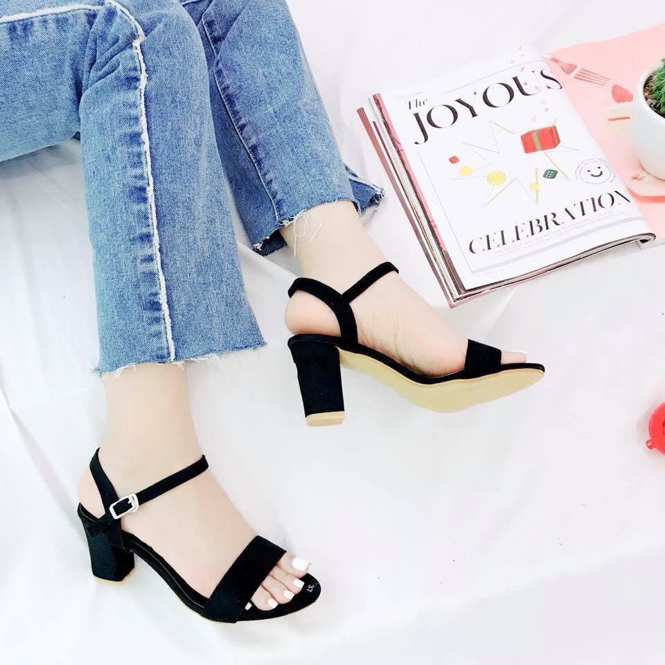 Sandal 7 phân đế vuông quai móc