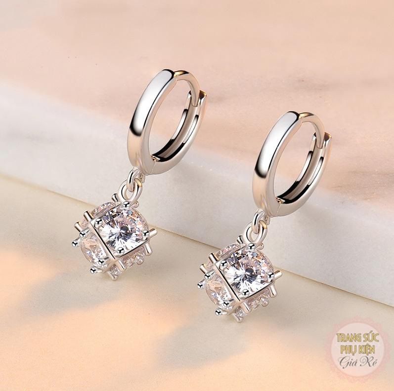 [HCM]Hoa tai hạt châu đá thời trang nhỏ xinh trẻ trung HT64