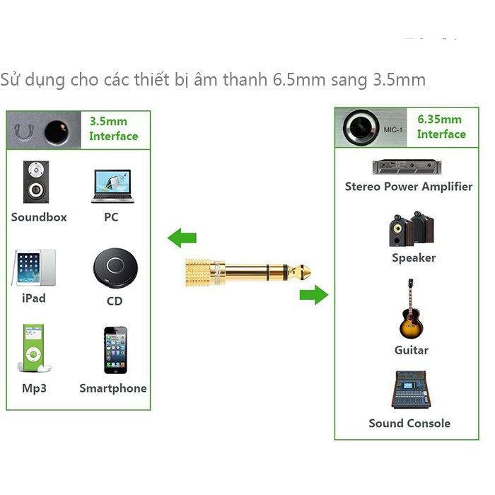 Rắc chuyển đổi 6.5mm sang 3.5mm mạ vàng