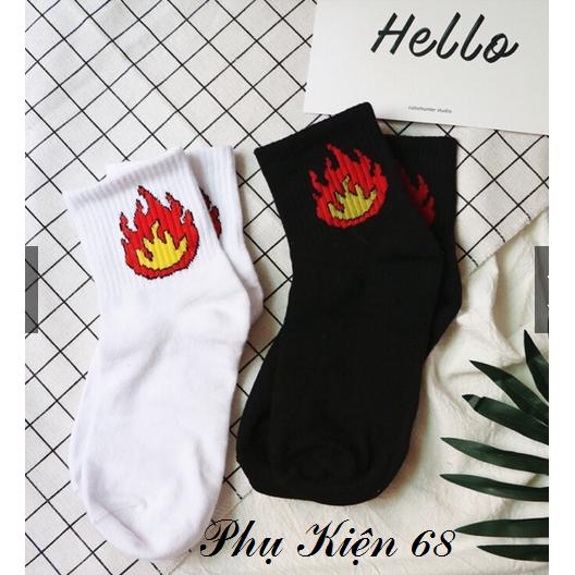 Bộ 02 vớ (tất) lửa Hàn Quốc (màu trắng-đen)