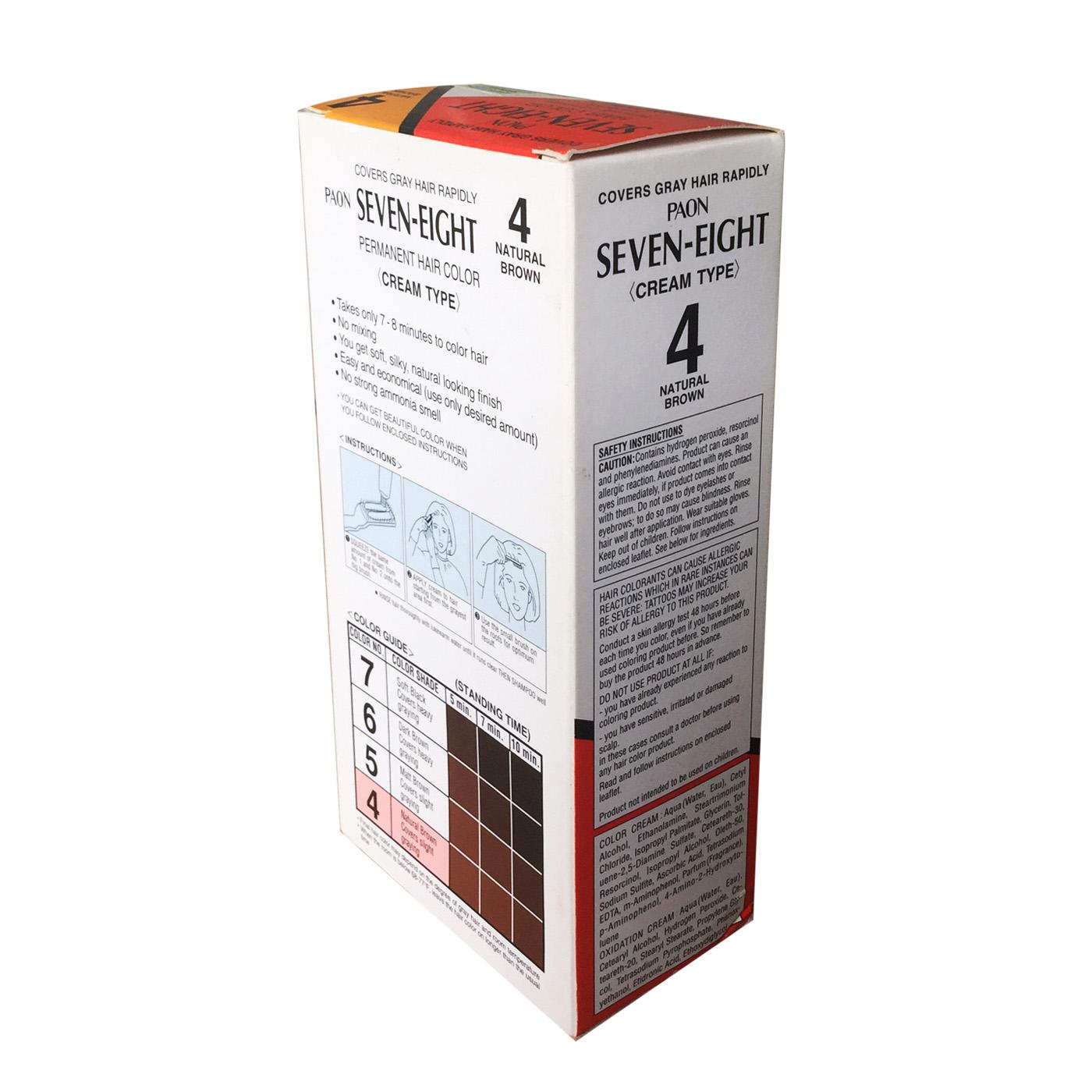 Nhuộm phủ bạc SEVEN EIGHT số 4 (Nâu tự nhiên) Nhật Bản (40g+40g)