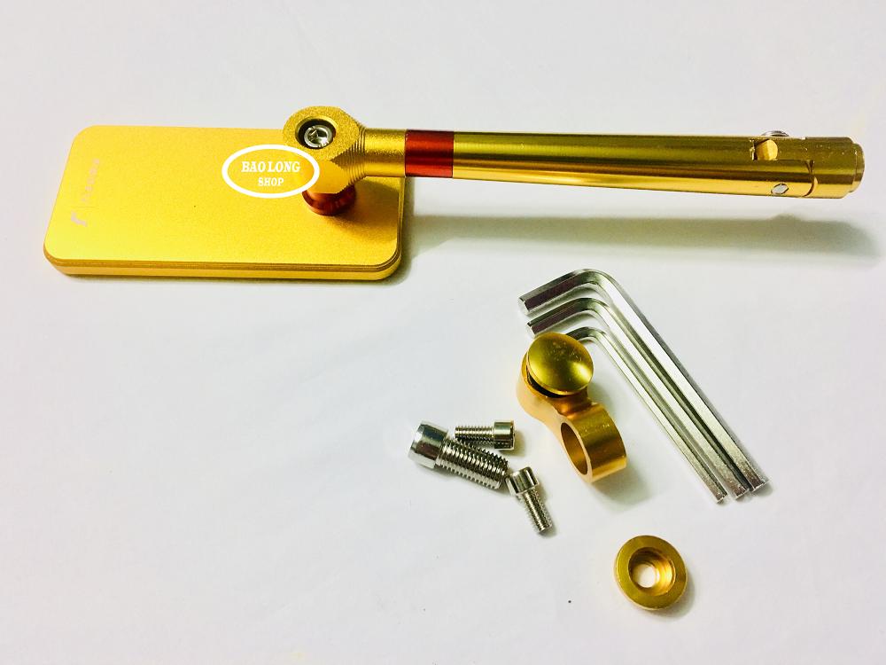 Kính chiếu hậu xe máy kiểu Iphone (màu Vàng) 1 cái bên trái