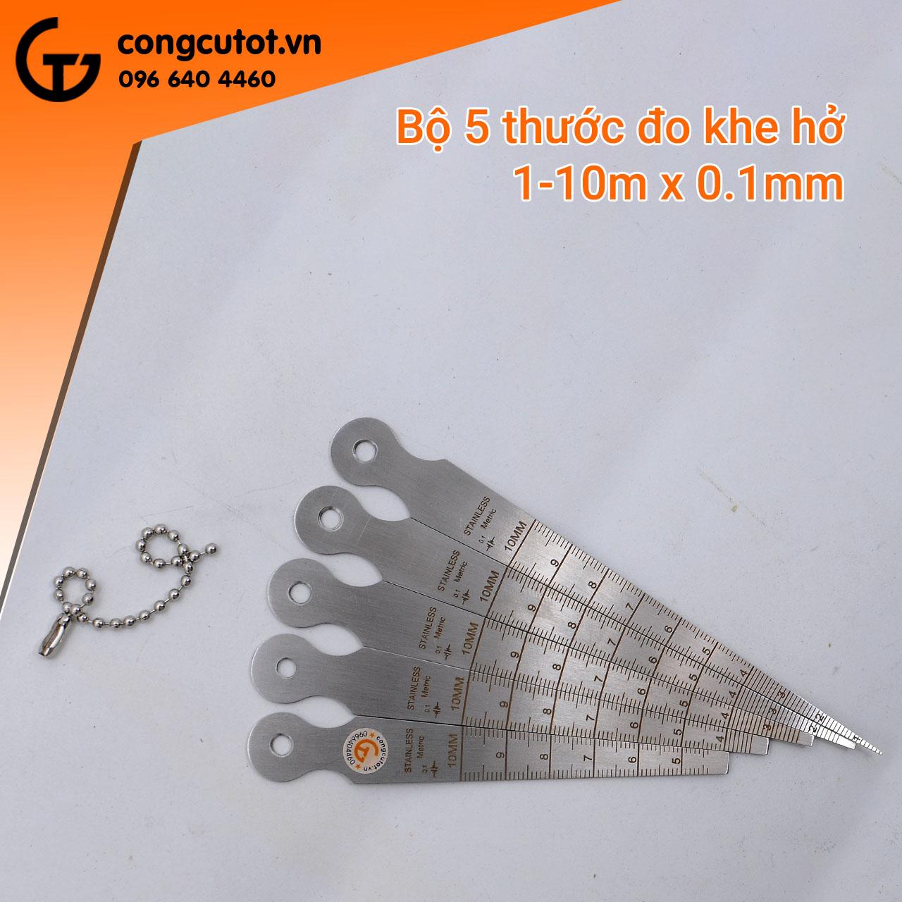 Bộ 5 thước đo khe hở dạng tên
