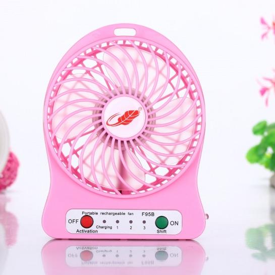 Quạt Sạc Tích Điện USB Mini Fan Có Đèn Led chiếu sáng
