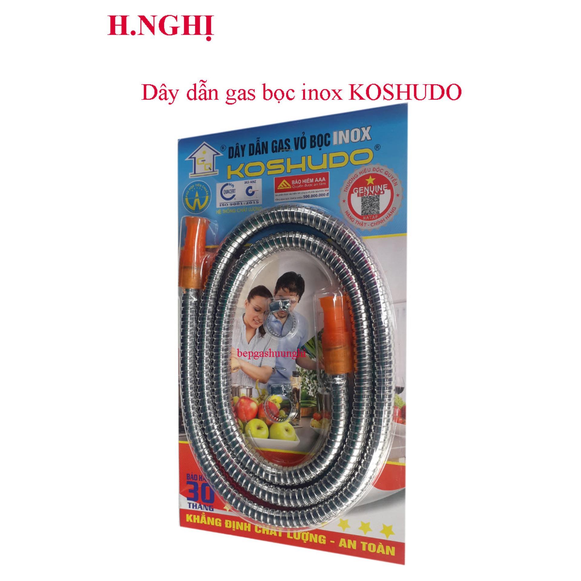 [HCM]Dây dẫn gas áp thấp bọc inox Koshudo ( trắng )