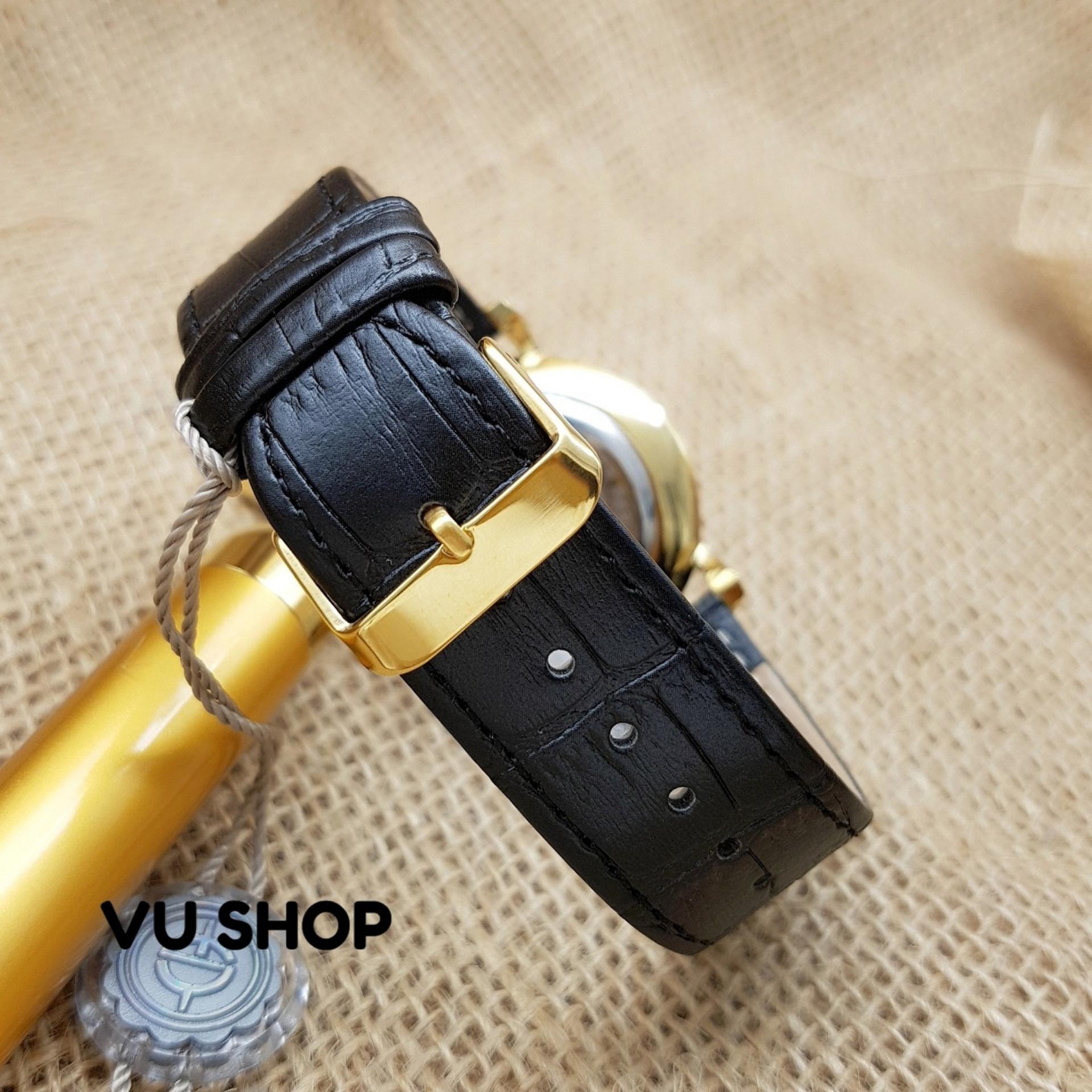 ĐỒNG HỒ NỮ SUNRISE DM693 KÍNH SAPPHIRES - DÂY DA ĐEN