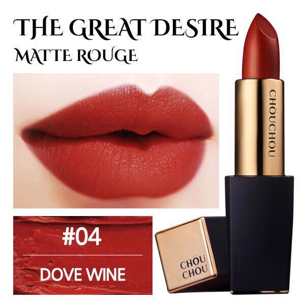 [HCM]Son thỏi lì Chou Chou The Great Desire Matte Rouge
