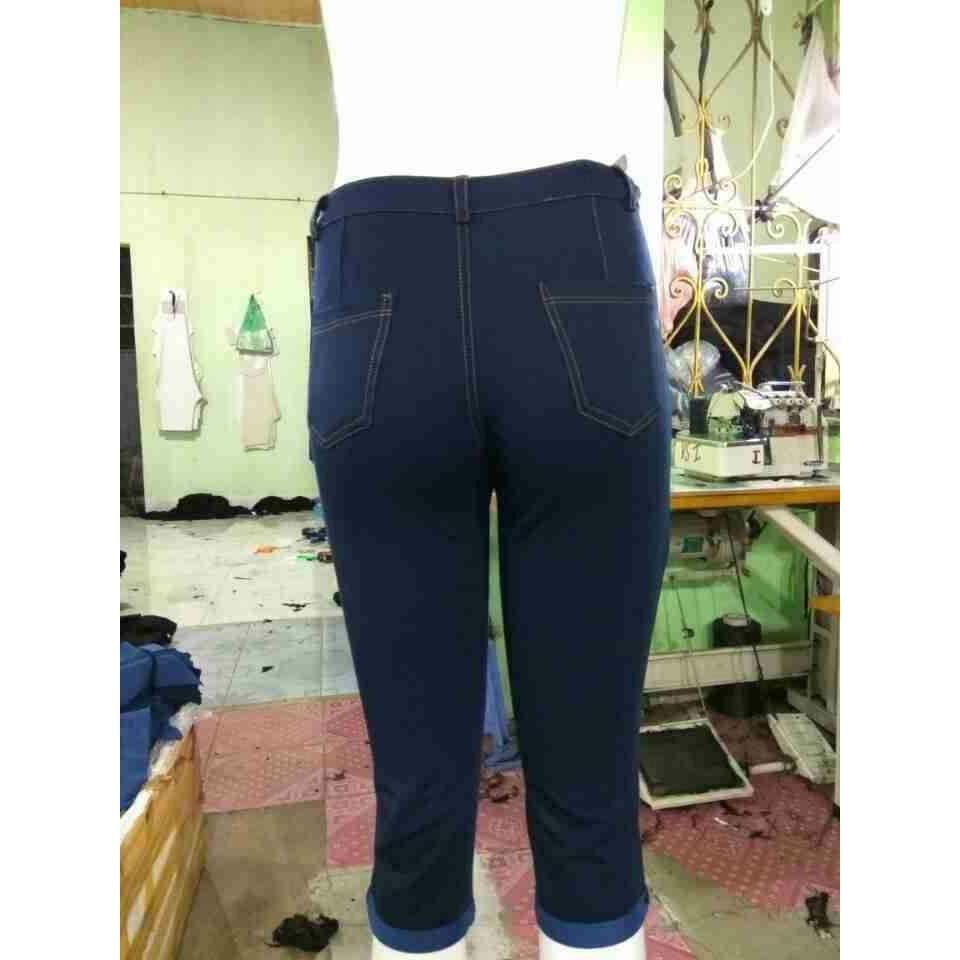 Quần legging bầu giả jean lửng