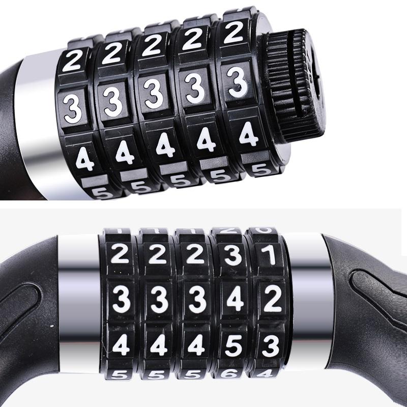 Khóa dây xe đạp 5 số AJ cao cấp đổi được mã 1.2m