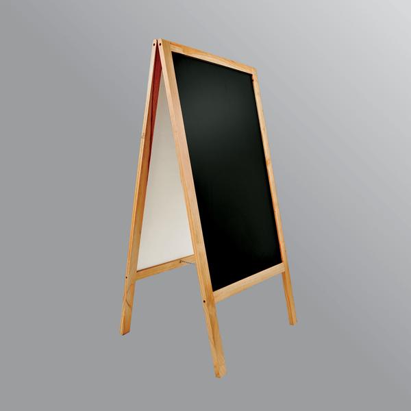 Bảng menu gỗ đứng 2 mặt Model 60 x 120 cm Tặng bút dạ quang, hộp phấn