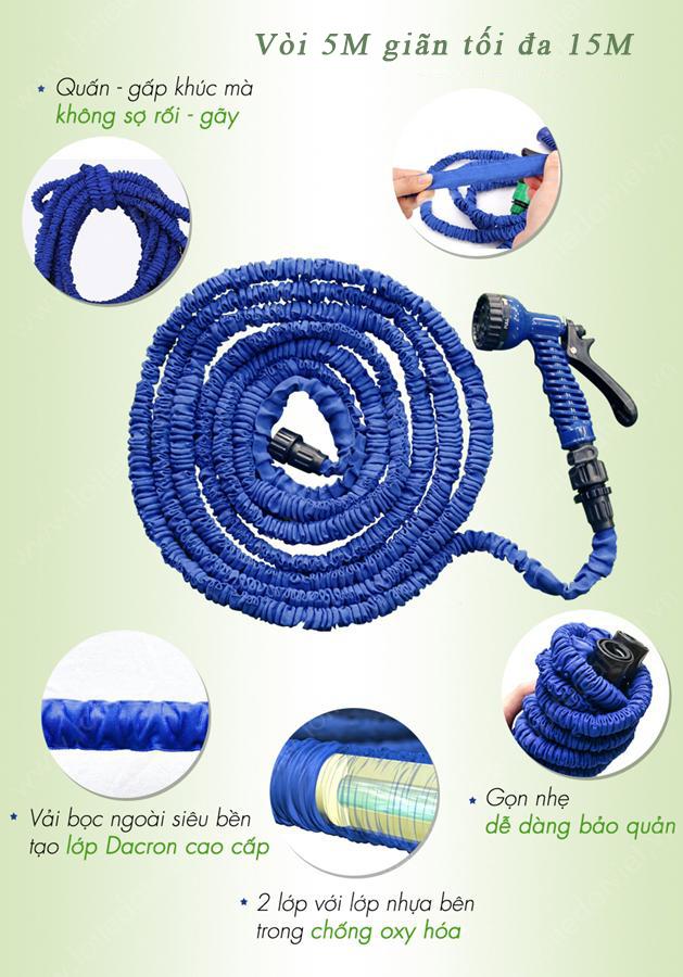 Voi xit nuoc tang ap, vòi phun nước tăng áp - Vòi xịt nước, vòi tưới cây tự động giãn nở, 7 chức năng phun khác nhau
