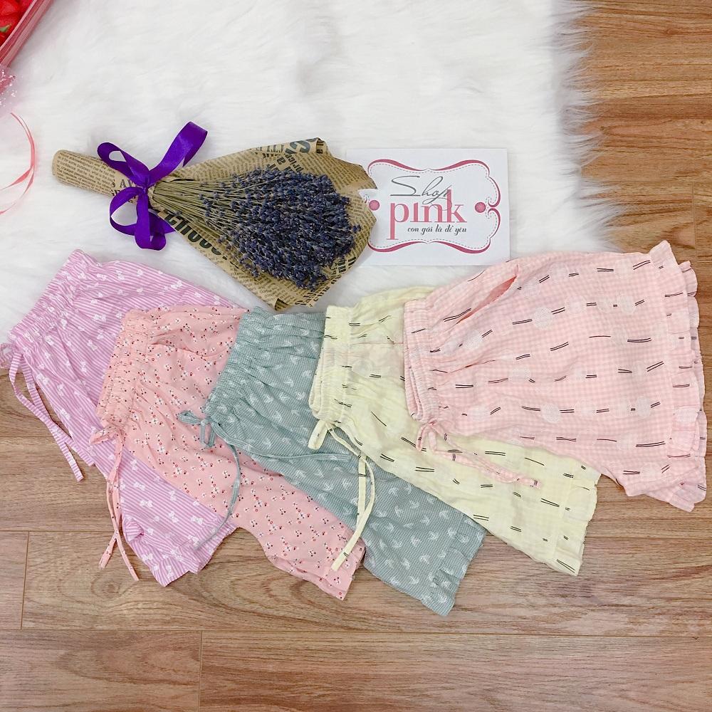 Quần đùi kate họa tiết chân bèo