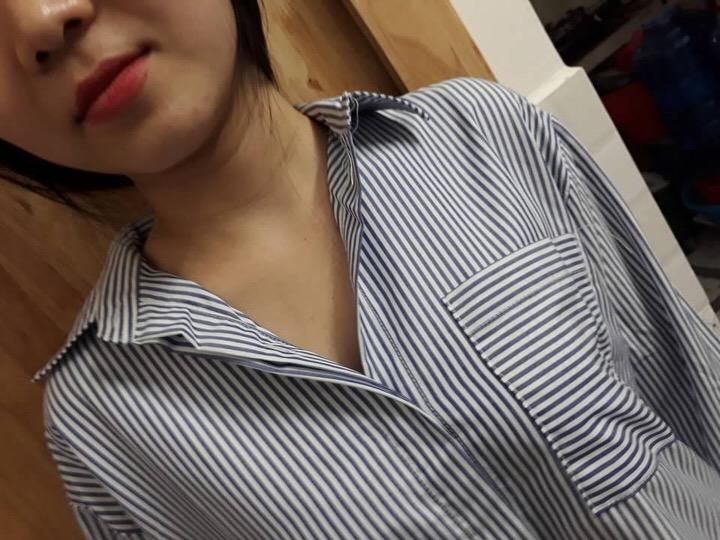 Áo sơ mi sọc oversize xám đen