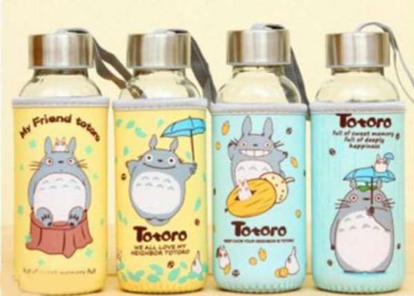 Bình Nước Thủy Tinh Bọc Vải Độc Đáo ( Totoro )