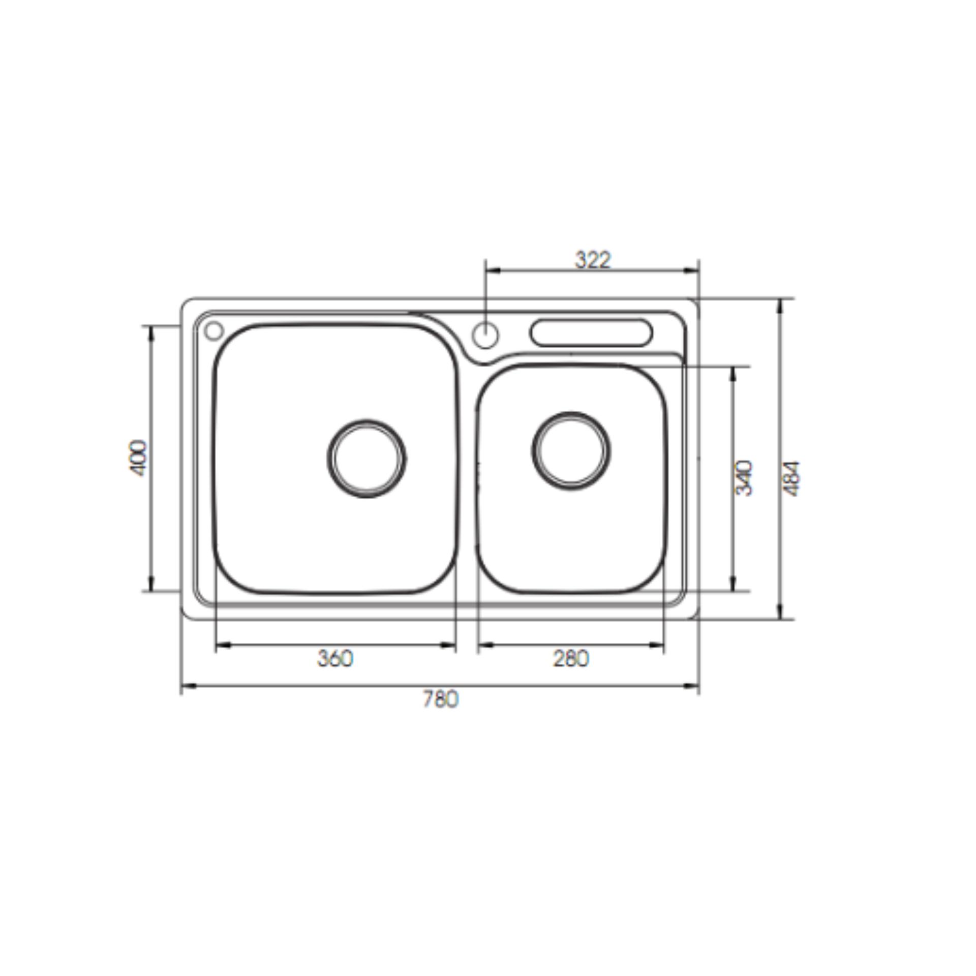 Chậu rửa chén 2 hộc MOEN Model: 22163