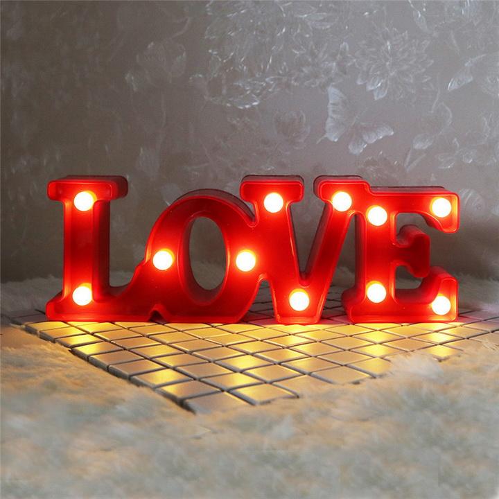 [FREESHIP MAX 15K][HCM]Đèn Led 3D trang trí chữ LOVE (Màu Đỏ)