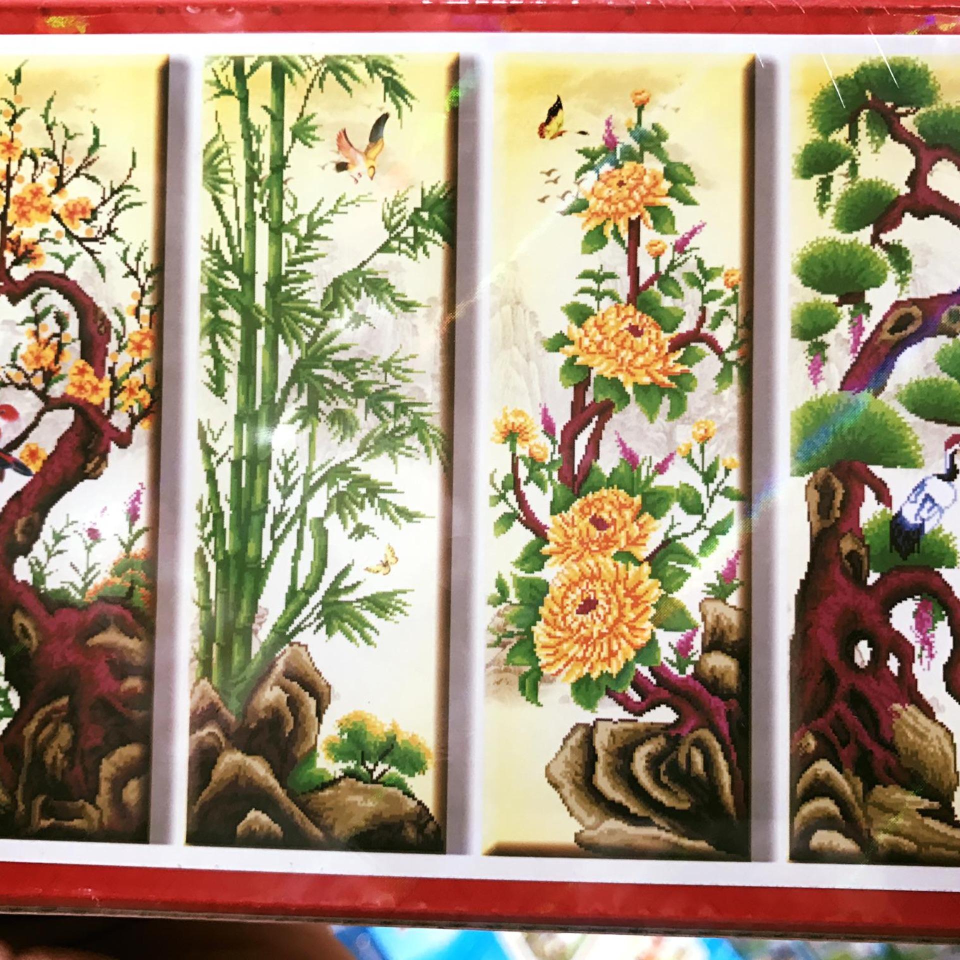 Tranh đính đá Tứ quý DF194-Ngọc Thịnh