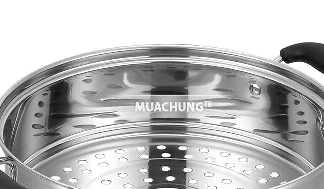Nồi hấp inox đa năng 2 tầng 3 đáy cao cấp