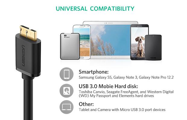 Cáp chuyển USB 3.0 sang Micro B 1.5M Ugreen 10842 (Đen)
