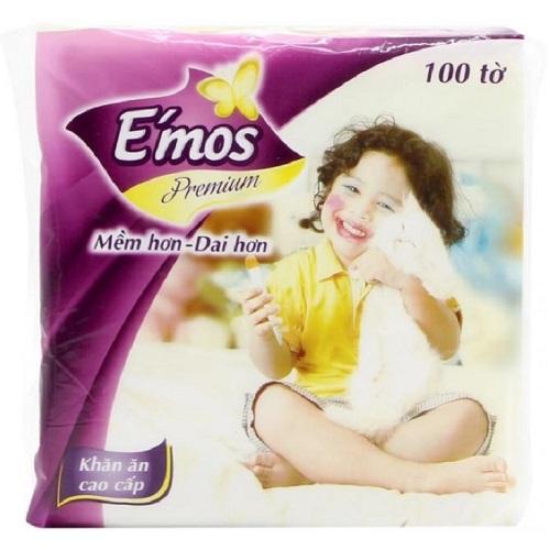 Khăn ăn cao cấp E'mos Premium 1 lớp (100 tờ)