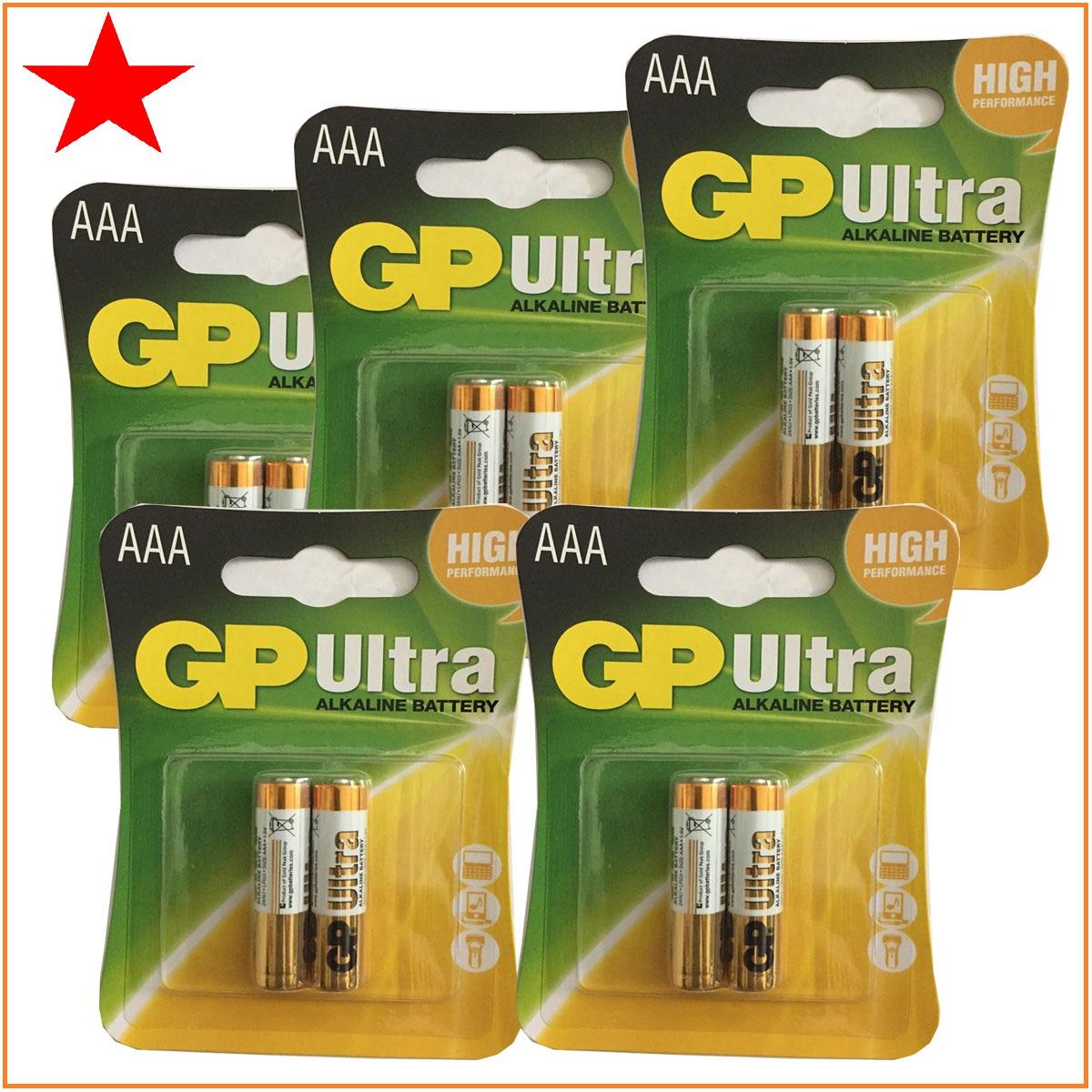 Combo 5 vỉ pin AAA GP Super Alkaline (1 vỉ 2 viên)