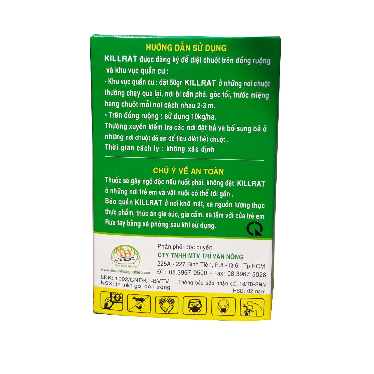 THUỐC DIỆT CHUỘT KILLRAT 0.005% - (1 hộp x 80g)