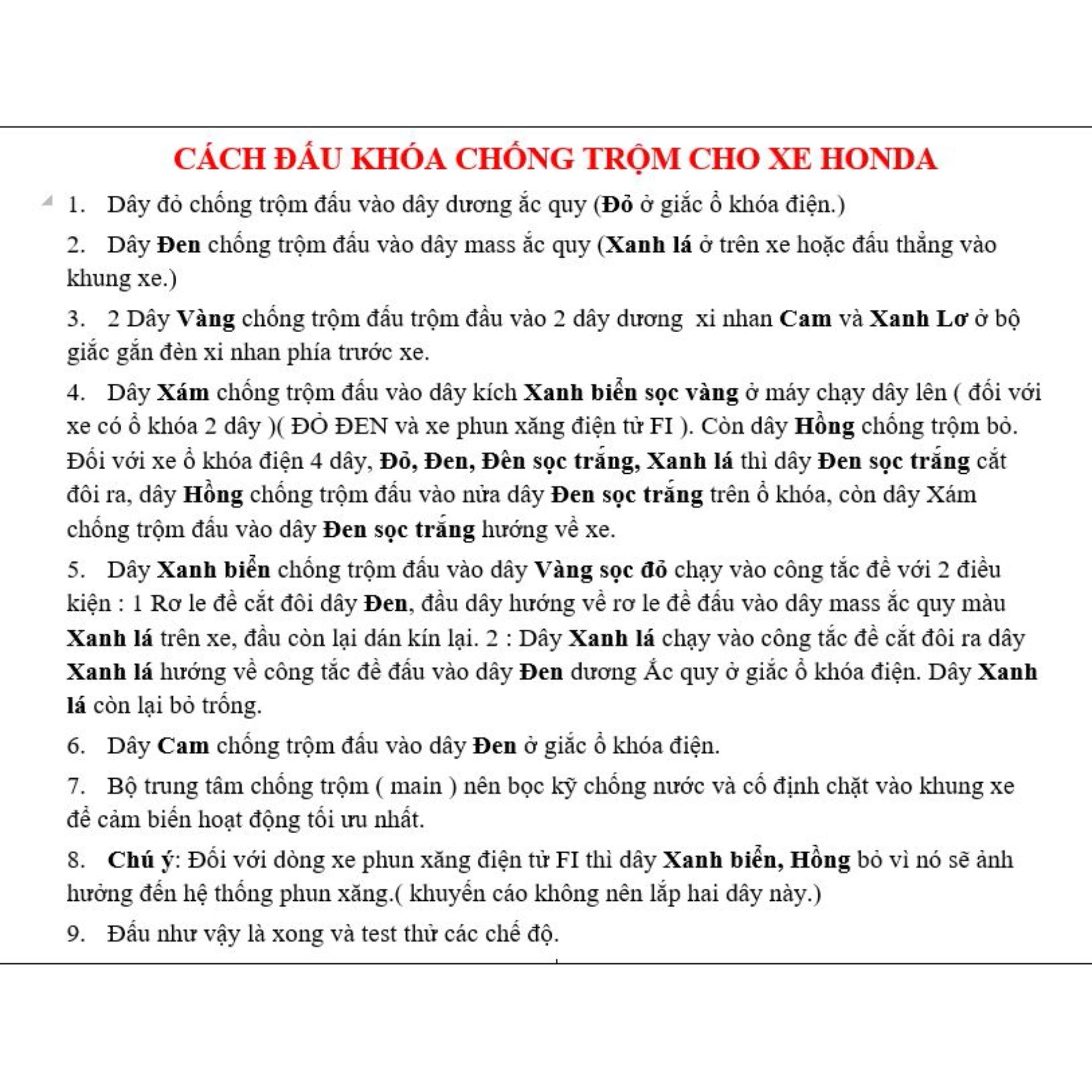 Khóa chống trộm xe máy 4 nút - remote liền chìa ( phôi chìa honda )