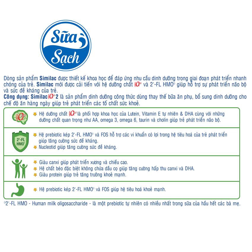Sữa bột Similac IQ 2 HMO 900g (mẫu mới)