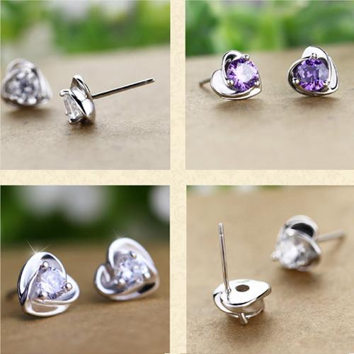 [HCM]Freeship Bông tai trái tim đá zircon BHBT156
