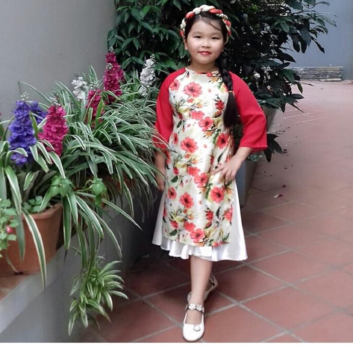 Mấn đội đầu bé gái (kết hợp với áo dài)
