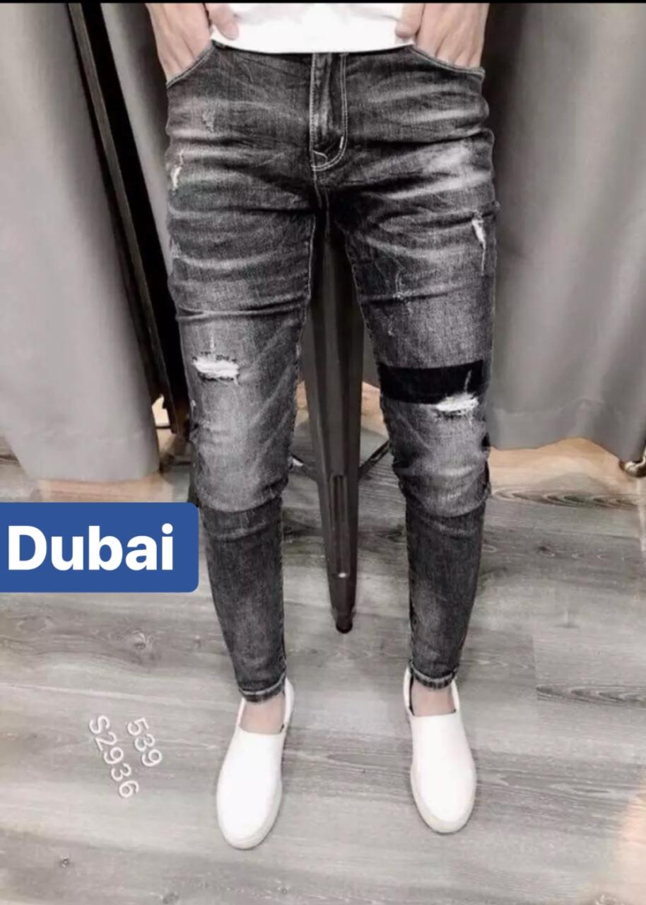 QUẦN JEAN NAM CHẤT BÒ DUBAI 539 XÁM ĐEN CAO CẤP ĐỜI MỚI - DUBAI FASHION