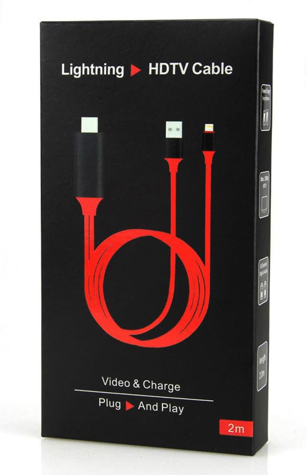 Cáp IPHONE RA HDMI- Full HD 1080- Không cần cài đặt, cắm là chạy - Cáp chuyển IP ra HDMI