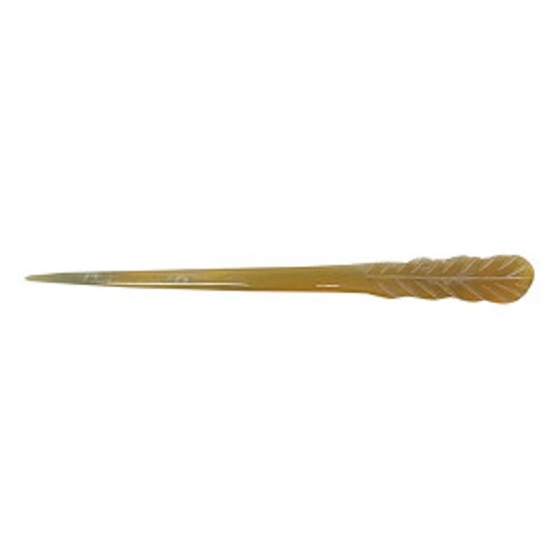 Trâm Cài Tóc Sừng Bò Châu Phi TS05 Lông Chim Dài 16,5x1,5cm