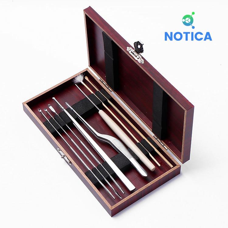 BỘ LẤY RÁY TAI 8 CHI TIẾT-HỘP GỖ CAO Cấp