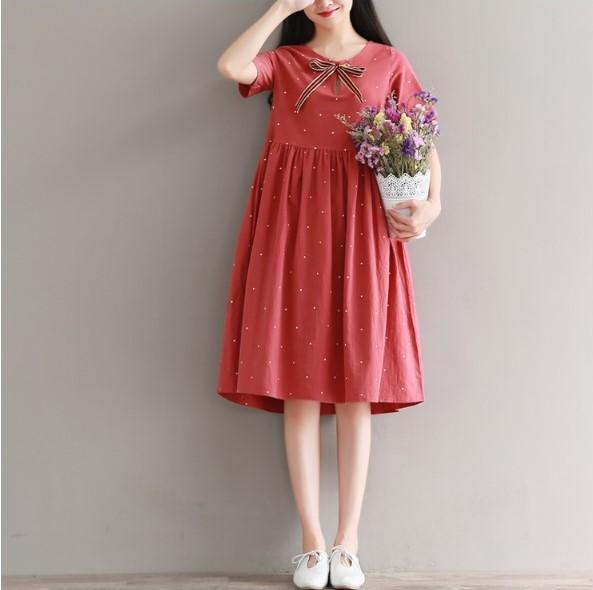 Đầm bầu công sở chấm bi