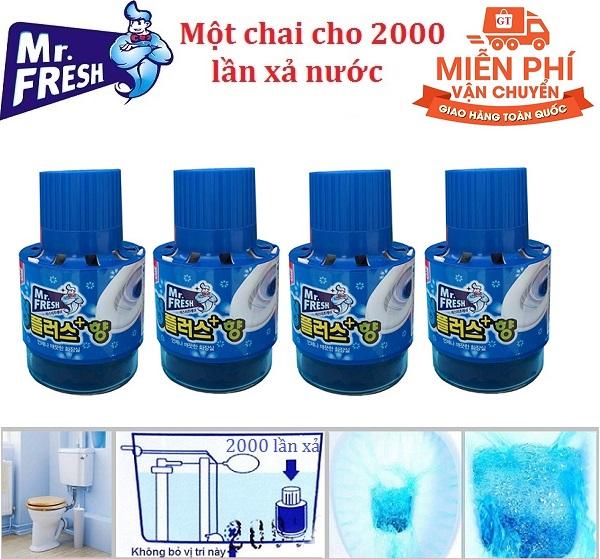 Bộ 4 Chai thả bồn cầu tự động làm sạch diệt khuẩn và làm thơm Mr.Fresh GTA138
