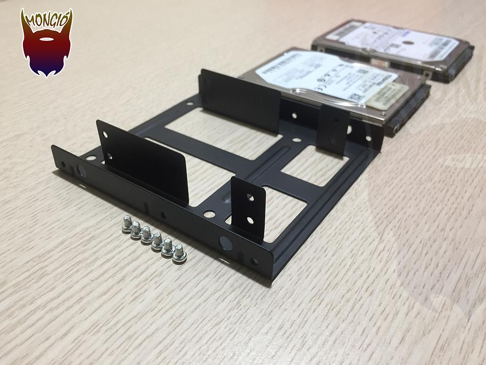 Khay chuyển đổi lắp cùng lúc 2 ổ cứng SSD/HDD 2.5  vào khoang HDD 3.5  cho Desktop/PC (Đen)