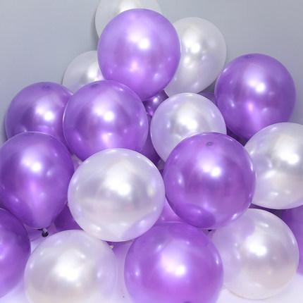 Combo Bóng Bay Đám Cưới 100 quả trắng tím nhũ