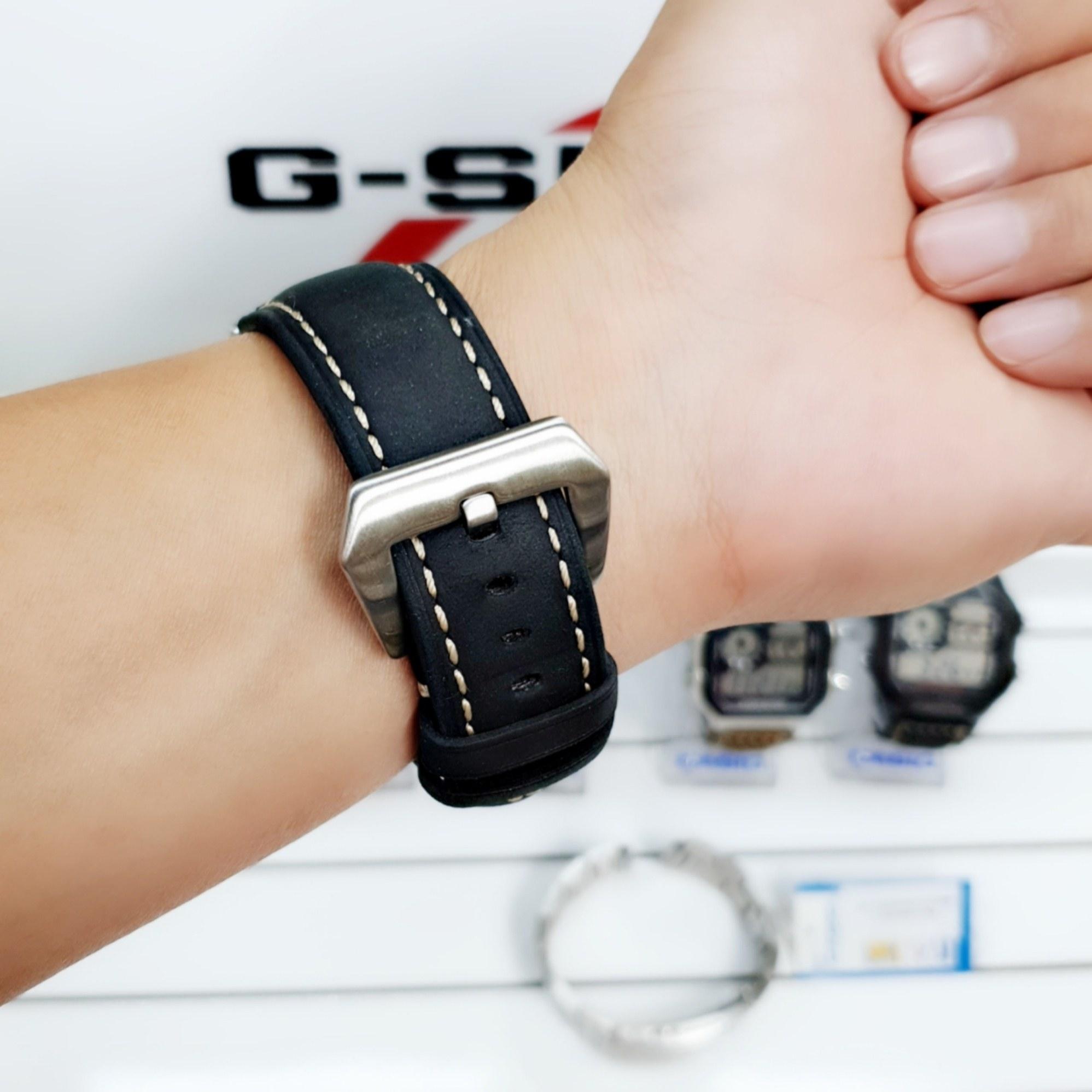 Dây da đồng hồ Casio AE-1200WH các loại ( Màu đen )