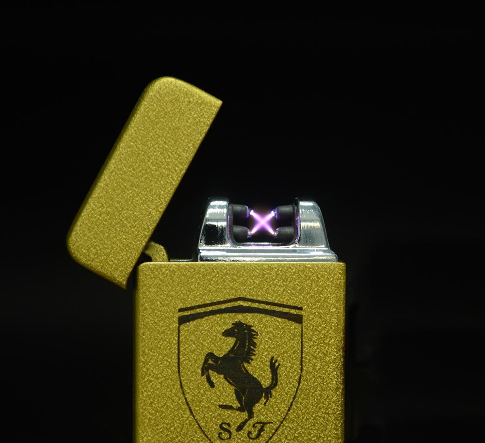 Hột quẹt bật lửa 2 tia plasma in logo hãng xe FERRARI