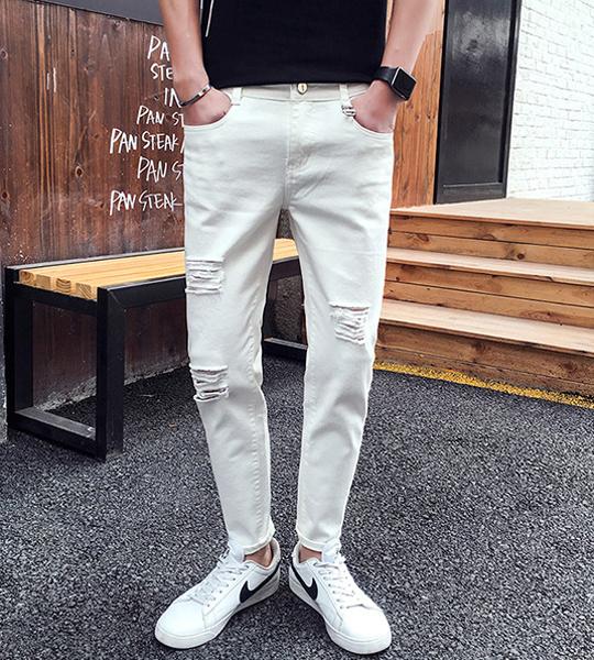 [HCM]Quần Jean Nam Trắng Phong cách . ( jean co giãn tốt)