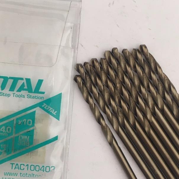 4.0MM BỘ 10 MŨI KHOAN SẮT TOTAL TAC100403