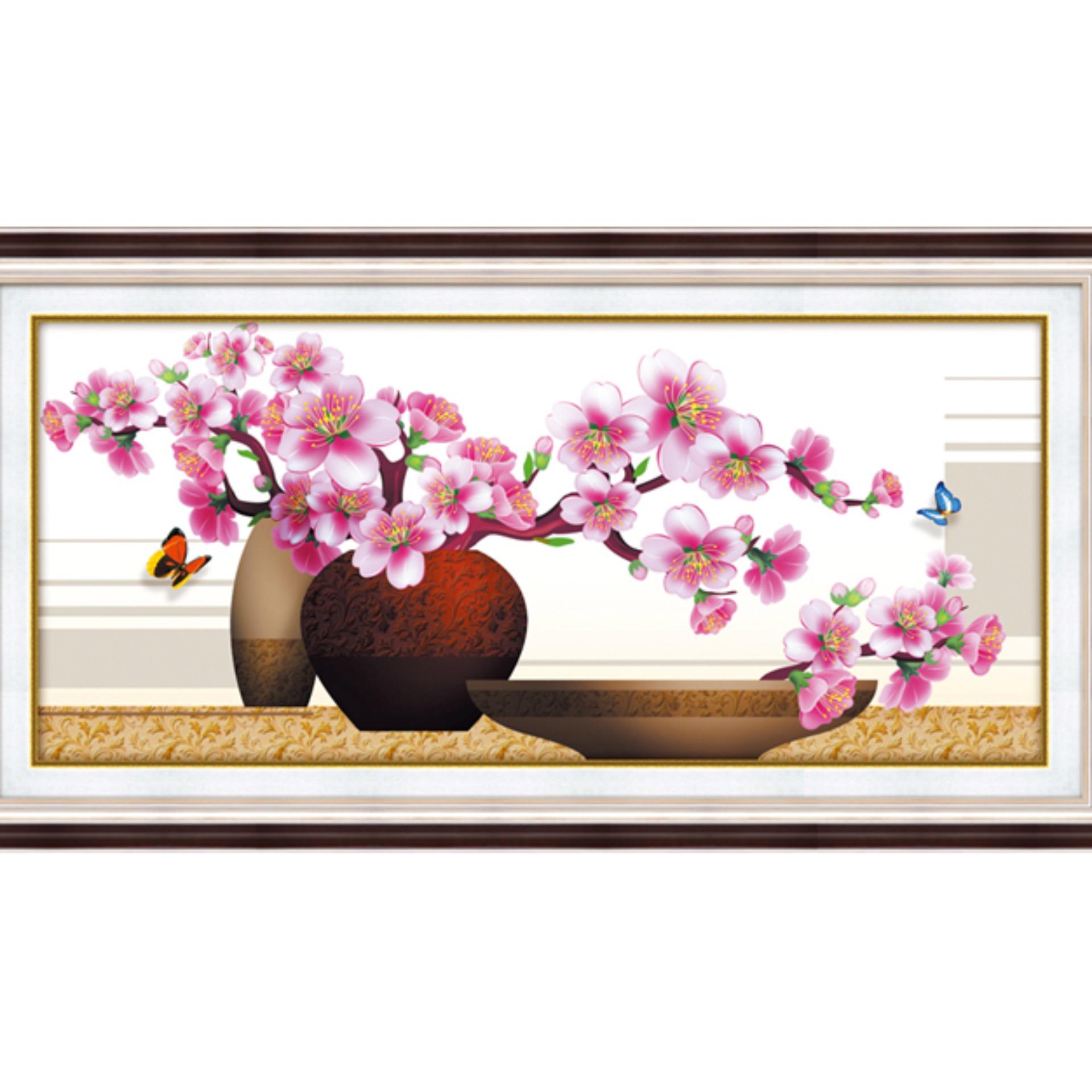 Tranh đính đá 5D - Hoa Khai Phú Quý 80X40CM