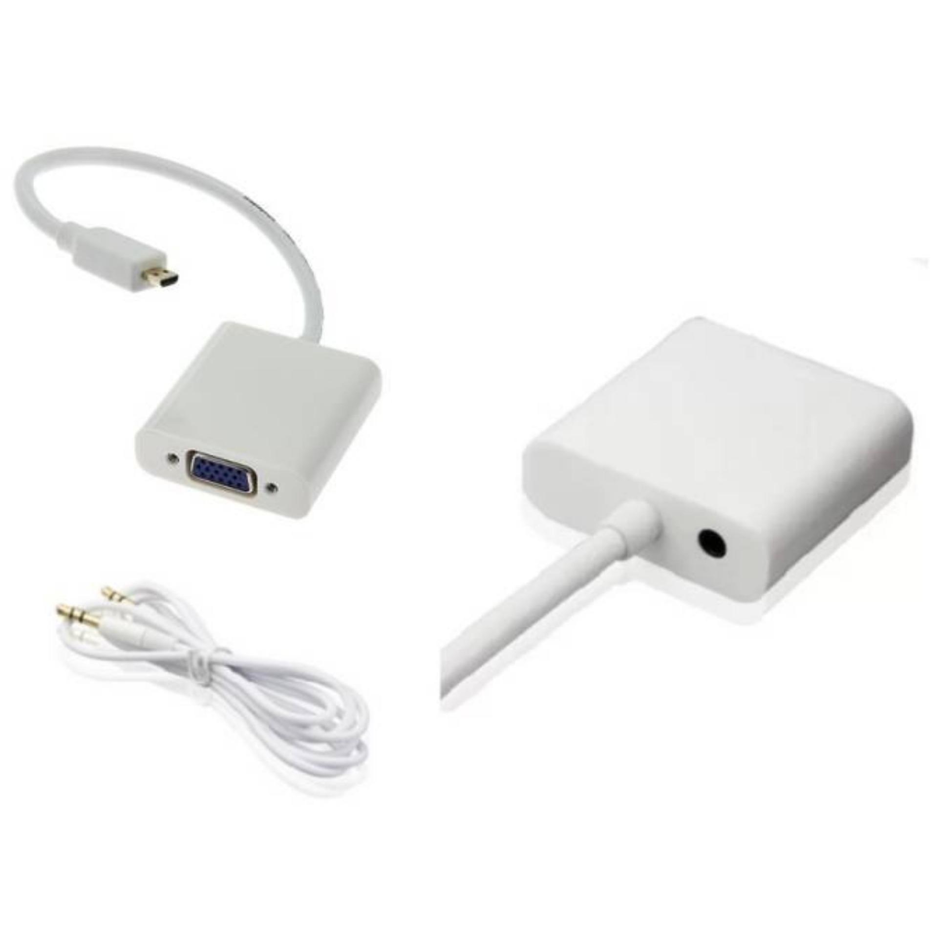 Cáp chuyển đổi tín hiệu từ cổng Micro HDMI ra cổng VGA (Trắng)