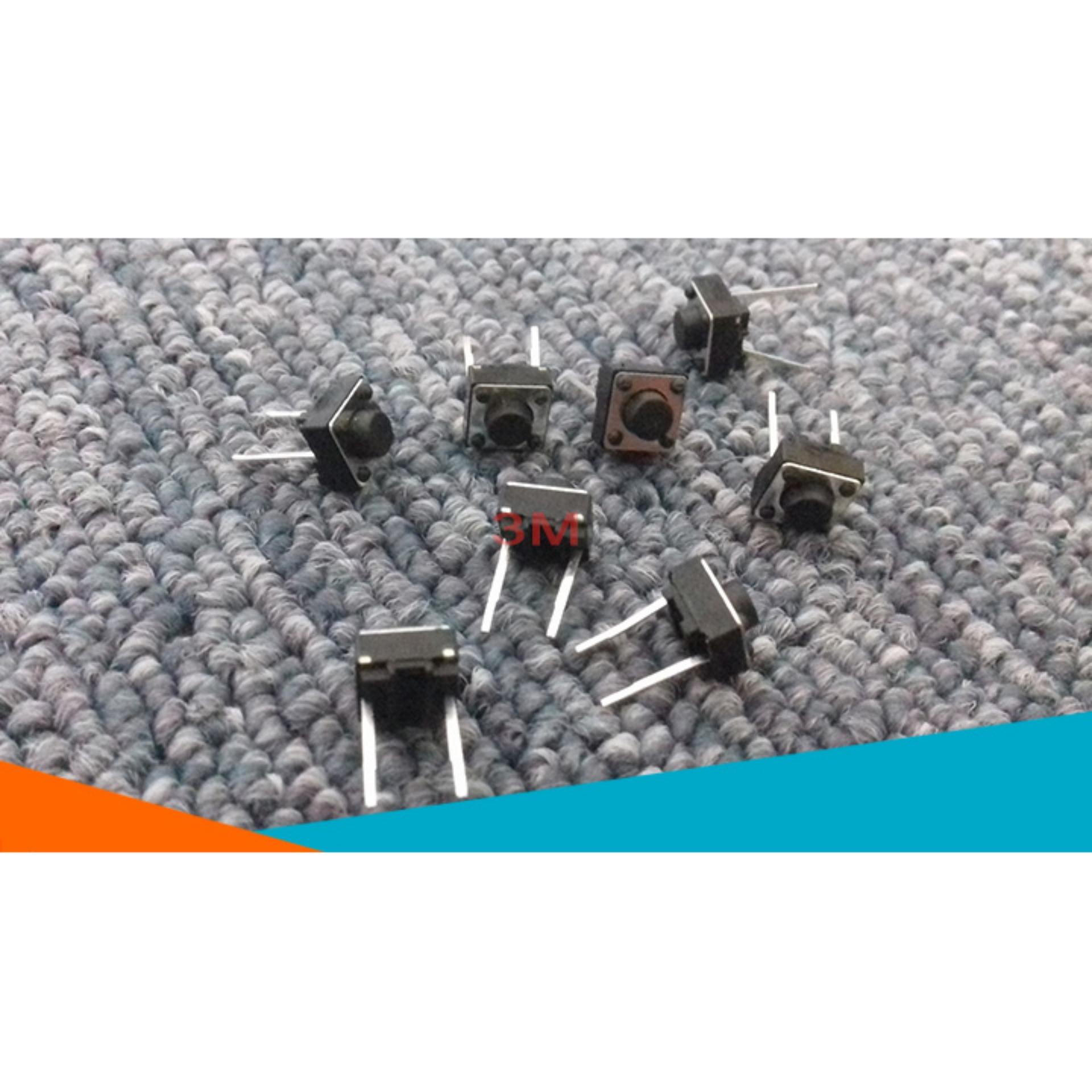 Bộ 10 Nút Nhấn 2 Chân Vuông Đen 6x6x5mm