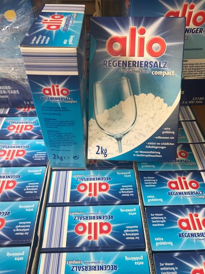 Muối Rửa Chén Bát Alio 2kg - Muối Làm Mềm nước ( viên rửa bát finish ,bột rửa ly somat ...)