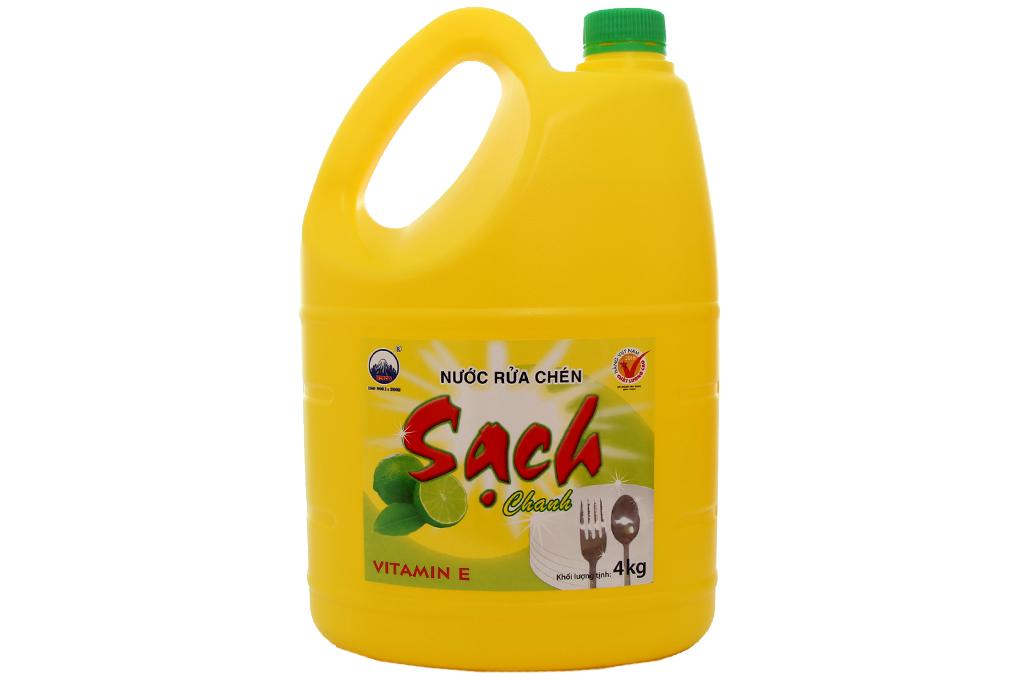 Nước rửa chén Net Sạch Vitamin E hương Chanh can 4kg