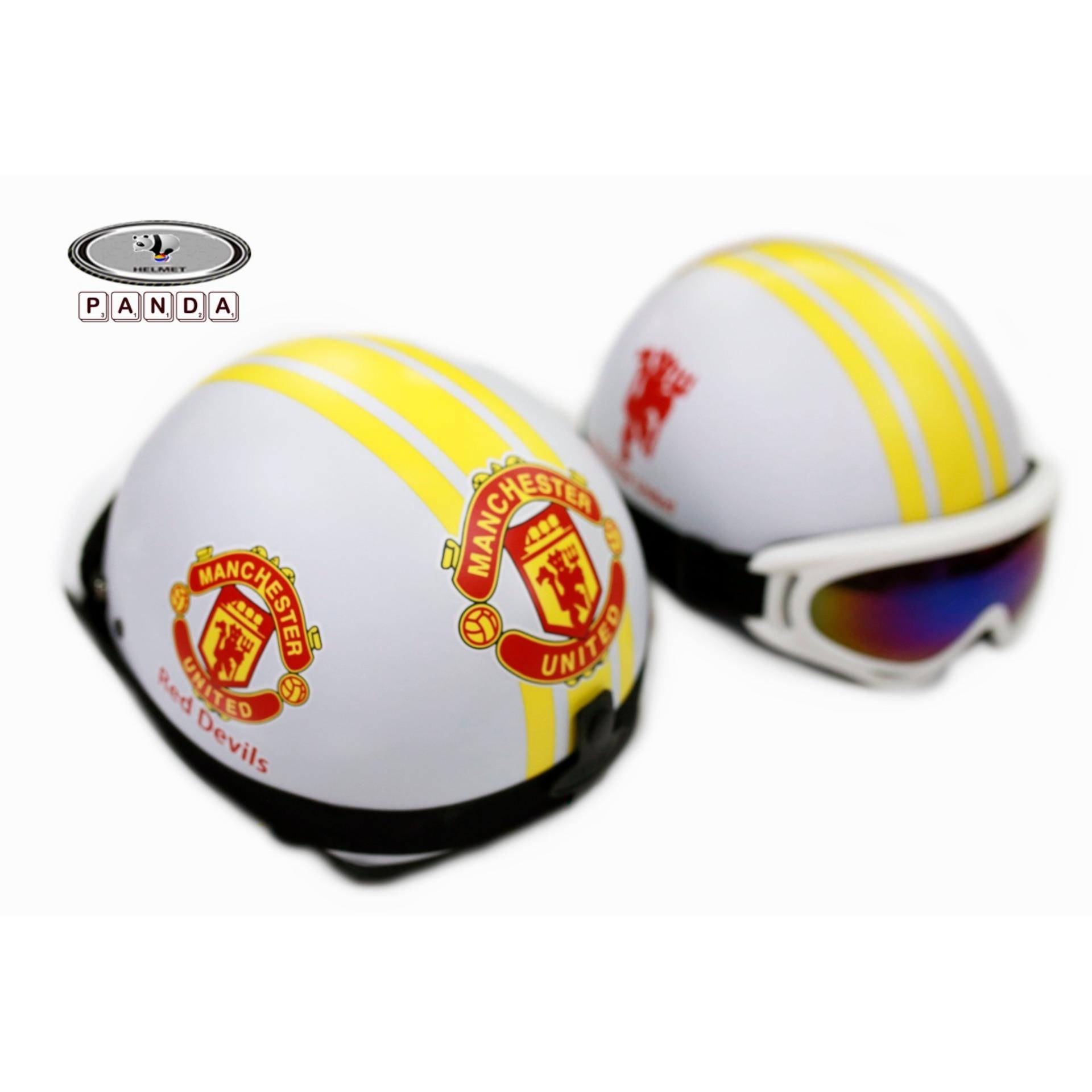 [HCM]Mũ Phượt MU Màu Trắng kèm kính X400 loại 1