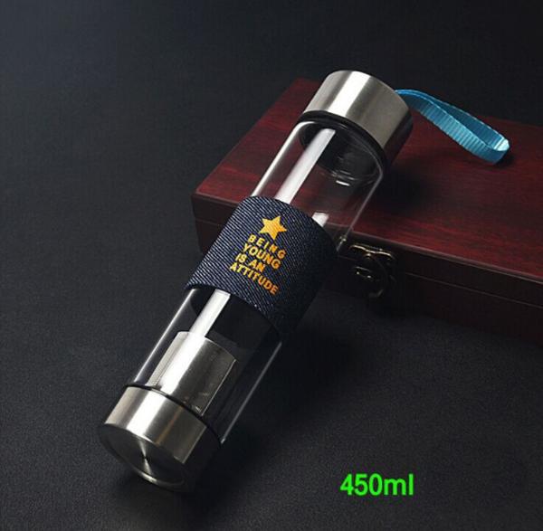 [HCM]Bình nước thủy tinh VN cao cấp màu xanh